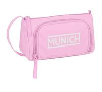 Safta MUNICH ROSA - Trousse avec poche amovible remplie, trousse pour enfant, idéale pour les enfants d'âge scolaire, confortable et polyvalente, qualité et résistance, 20 x 8,5 x 11 cm, couleur,