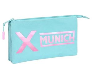 Safta Munich Sky Trousse Triple pour Enfant, idéale pour Les Enfants d'âge Scolaire, Confortable et Polyvalente, qualité et résistance, 22 x 3 x 12 cm, Couleur, Bleu Clair, Estándar, Décontracté