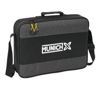 Safta MUNICH Topo - Portefeuille extrascolaire, porte-tout, bandoulière, confortable et polyvalent, qualité et résistance, 38 x 6 x 28 cm, Noir, M, Décontracté