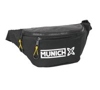 Safta Munich Topo Sac Banane avec Poche extérieure, idéal pour Jeunes et Enfants de différents âges, Confortable et Polyvalent, qualité et résistance, 23 x 9 x 12 cm, Noir, M, Décontracté