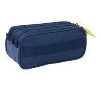 Safta Trousse triple Munich Blue Indigo pour enfant Grande 21,5 x 8 x 10 cm Bleu indigo