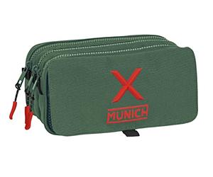 safta Munich Trousse Triple Big, étui pour Enfants, idéal pour Les Enfants de 5 à 14 Ans, Confortable et Polyvalent, qualité et résistance, 21,5 x 8 x 10 cm, Vert, Vert, Estándar, décontracté