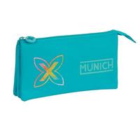 Safta Munich Trousse Triple, idéale pour Les Enfants d'âge Scolaire, Confortable et Polyvalente, qualité et résistance, 22 x 3 x 12 cm, Couleur Turquoise, Turquoise, Estándar, Décontracté