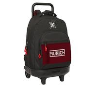 safta Munich Vulcan - Grand Sac à Dos à roulettes, Compact, Amovible, idéal pour Les Enfants de différents âges, Confortable et Polyvalent, qualité et résistance, 33 x 22 x 45 cm, Noir, M