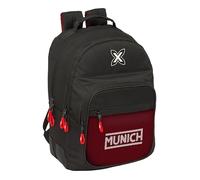 safta MUNICH VULCAN - Sac à dos scolaire pour enfants, idéal pour les enfants de différents âges, confortable et polyvalent, qualité et résistance, 32 x 15 x 42 cm, Noir, M, Décontracté