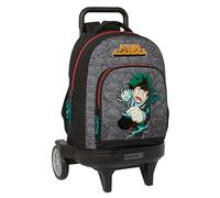 Safta MY Hero Academia - Grand sac à dos à roulettes, compact évolution, amovible, idéal pour les enfants de différents âges, confortable et polyvalent, qualité et résistance, 33 x 22 x 45 cm, couleur