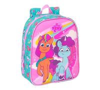 Safta MY LITTLE PONY MAGIC - Sac à dos pour enfant, sac à dos d'école, adaptable au chariot, idéal pour crèche, confortable et polyvalent, qualité et résistance, 22 x 10 x 27 cm, rose/turquoise,
