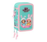 safta NANANA Bunny - Trousse Scolaire avec 37 Outils Inclus, Trousse pour Enfant, idéale pour Les Enfants de 5 à 14 Ans, Confortable et Polyvalente, qualité et résistance, 12,5 x 5,5 x 19,5 cm,