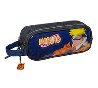 Safta Naruto Ninja Trousse Double pour Enfant, idéale pour Les Enfants d'âge Scolaire, Confortable et Polyvalente, qualité et résistance, 21 x 6 x 8 cm, Noir/Bleu, Noir/Bleu, Estándar, Décontracté
