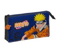 Safta Naruto Ninja Trousse Triple pour Enfant, idéale pour Les Enfants d'âge Scolaire, Confortable et Polyvalente, qualité et résistance, 22 x 3 x 12 cm, Noir/Bleu, Noir/Bleu, Estándar, Décontracté