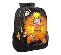 Safta NARUTO Sac à dos scolaire pour enfants de différents âges, confortable et polyvalent, qualité et résistance, 32 x 16 x 44 cm, Noir/orange, Noir/orange, Estándar, Décontracté