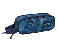 safta New Edition - Trousse Double pour Enfant, idéale pour Les Enfants d'âge Scolaire, Confortable et Polyvalente, qualité et résistance, 21 x 6 x 8 cm, Bleu Marine, M, Décontracté
