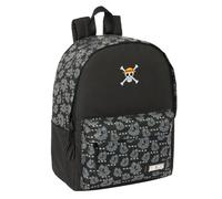 safta One Piece Pirates Sac à dos pour ordinateur portable 14,1", idéal pour les jeunes de différents âges, confortable et polyvalent, qualité et résistance, 31 x 16 x 40 cm, Noir, M, Décontracté
