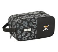 Safta One Piece Pirates - Sac à Chaussures Moyen, Multifonction, pour Sport, extrascolaire, Football, Confortable et Polyvalent, 29 x 14 x 15 cm, Noir, M, Décontracté