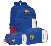 Safta | Pack 3 pièces F.C.Barcelone 2ème équipe sac à dos, trousse et trousse de toilette F.C.Barcelone - Sac à dos, trousse et trousse de toilette design unique et licence officielle F.C.BARCELONA,