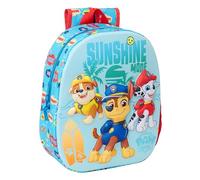 PAW PATROL 3D - Sac à dos d'école, avec design 3D, adaptable au chariot, idéal pour les enfants de différents âges, confortable et polyvalent, qualité et résistance, 27 x 10 x 33 cm, bleu, M