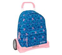 Safta | Plumier triple Stitch Lilo 37 pièces, trousse scolaire pour enfant avec 3 compartiments et fermeture éclair, comprend 16 crayons de couleur, 14 marqueurs, règle et demi-cercle, dimensions 12,5