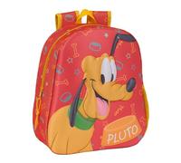 Safta PLUTO - Sac à dos d'école au design 3D, adaptable au chariot, idéal pour les enfants de différents âges, confortable et polyvalent, qualité et résistance, 27 x 10 x 33 cm, couleur orange,
