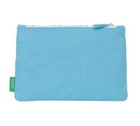 Safta Benetton Spring - Grande Trousse Scolaire Double Fermeture éclair, Trousse pour Enfant, Confortable et Polyvalente, Nettoyage Facile, 23 x 3 x 16 cm, Couleur Bleu Ciel