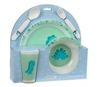 Safta PREESCOAR DINO - Set d'assiettes et couverts, Pack, assiette, couvert, bébé, initiation, repas, confortable et polyvalent, 26 x 9 x 26 cm, vert, M, Décontracté