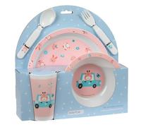 Safta PREESCOAR JIRAFA - Set d'assiettes et couverts, Pack, assiette, couvert, bébé, initiation, repas, confortable et polyvalent, 26 x 9 x 26 cm, corail, M, Décontracté
