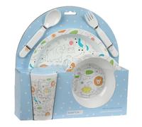 Safta PREESCOLAR ZOO - Set d'assiettes et couverts, pack assiette, couvert, bébé, initiation, repas confortable et polyvalent, 26 x 9 x 26 cm, beige, M, Décontracté