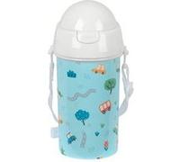 safta PREESCOLAR CARCHES - Bouteille à ouverture automatique, avec paille, bouteille d'eau, sans BPA, avec bandoulière, confortable et légère, 500 ml, 7,3 x 19,5 cm, bleu, M, Décontracté