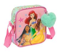 PRINCESAS DISNEY BLOOM - Petit sac à bandoulière pour enfant, idéal pour les enfants de 5 à 14 ans, confortable et polyvalent, qualité et résistance, 16 x 4 x 18 cm, Vert d'eau/rose clair, M,
