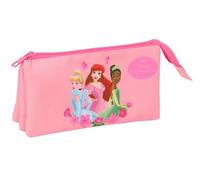 safta PRINCESAS - Trousse Triple, Trousse pour Enfant, idéale pour Les Enfants d'âge Scolaire, Confortable et Polyvalente, qualité et résistance, 22 x 3 x 12 cm
