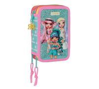 Safta RAINBOW HIGH PARADISE - Trousse scolaire avec 36 outils inclus, trousse pour enfant, idéale pour les enfants de 5 à 14 ans, polyvalente, résistante, 12,5 x 5,5 x 19,5 cm, couleur bleu turquoise,