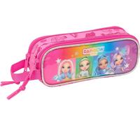 Safta Rainbow High Shine Trousse Double Pour Enfant, Idéale Pour Les Enfants D'âge Scolaire, Confortable Et Polyvalente, Qualité Et Résistance, 21 X 6 X 8 Cm, Multicolore, M, Décontracté[Z1425]