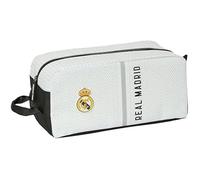 SAFTA Real Madrid 1ère équipe 24/25 - Sac à Chaussures Moyen, Multifonction, Sport, extrascolaire, Football, Confortable et Polyvalent, 34 x 18 x 15 cm, Blanc/Gris, Blanc/Gris, Estándar, Décontracté