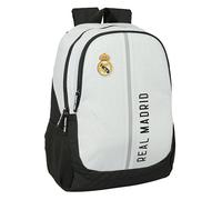 Sac à dos scolaire SAFTA - Real Madrid 1ère équipe 24/25 - Blanc - Pour enfants de différents âges