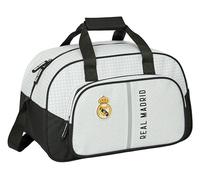 SAFTA Real Madrid 1ère équipe 24/25 Sac de Sport, idéal pour Enfants de différents âges, Confortable et Polyvalent, qualité et résistance, 40 x 23 x 24 cm, Blanc/Gris, Blanc/Gris, Estándar,