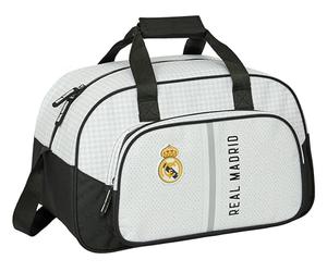 SAFTA Real Madrid 1ère équipe 24/25 Sac de Sport, idéal pour Enfants de différents âges, Confortable et Polyvalent, qualité et résistance, 40 x 23 x 24 cm, Blanc/Gris, Blanc/Gris, Estándar,