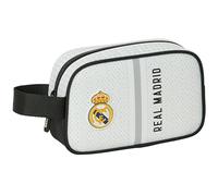 Safta Real Madrid 1ère équipe 24/25 - Trousse Scolaire pour Enfant, idéale pour différents âges, Confortable et Polyvalente, qualité et résistance, 22 x 8 x 13,5 cm, Blanc/Gris, Blanc/Gris, Estándar,