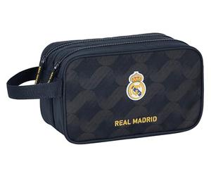Safta Real Madrid 2e équipe 23/24 - Grande trousse scolaire pour enfant, adaptable au chariot, idéale pour les enfants de 5 à 14 ans, confortable et polyvalente, 26 x 12,5 x 15 cm, couleur bleu marine
