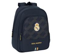 Safta Real Madrid 2e équipe 23/24 - Sac à dos scolaire pour enfants, idéal pour les enfants de différents âges, confortable et polyvalent, qualité et résistance, 27 x 10 x 33 cm, couleur bleu marine,