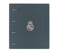 Safta Real Madrid 3ème équipe 24/25 - Classeur avec 4 anneaux de 35 mm, avec recharge, 100 feuilles A4, idéal pour enfants de différents âges, confortable et polyvalent, qualité et résistance, 27 x 4