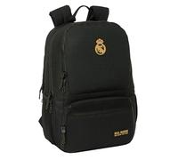 Safta Real Madrid 3ème équipe - Sac à dos de padel, idéal pour différents âges, confortable et polyvalent, qualité et résistance, 30 x 17 x 42 cm, couleur noire, Noir, Estándar, Décontracté