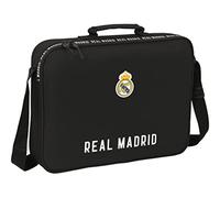 Safta REAL MADRID Corporativa Portefeuille extra-scolaire, sac à bandoulière, confortable et polyvalent, qualité et résistance, 38 x 6 x 28 cm, Noir, Noir, Estándar, décontracté