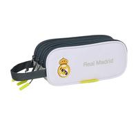 safta Real Madrid Equiicion 25/26 Trousse à 3 Fermetures éclair pour Enfants, idéale pour Les Enfants de 5 à 14 Ans, Confortable et Polyvalente, qualité et résistance, 21 x 7 x 8,5 cm, Blanc., m