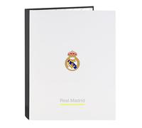 Safta Real Madrid EQUIPACIÓN 25/26 Classeur avec feuilles 4 anneaux, idéal pour les enfants de différents âges, confortable et polyvalent, qualité et résistance, 26,5 x 33 cm, blanc, M, Décontracté