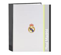 Safta Real Madrid EQUIPACIÓN 25/26 - Classeur Folio 4 anneaux, idéal pour les enfants de différents âges, confortable et polyvalent, qualité et résistance, 27 x 6 x 33 cm, blanc, M, Décontracté