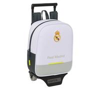 safta Real Madrid EQUIPACIÓN 25/26 - Sac à dos de crèche avec chariot, idéal pour les enfants de différents âges, confortable et polyvalent, qualité et résistance, 22 x 10 x 27 cm, blanc, M