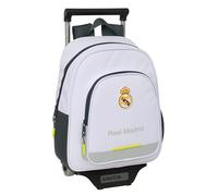 safta Real Madrid EQUIPACIÓN 25/26 - Sac à dos pour enfant avec chariot 705, idéal pour les enfants de différents âges, confortable et polyvalent, qualité et résistance, 28 x 10 x 34 cm, blanc, M