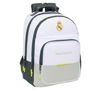 safta Real Madrid EQUIPACIÓN 25/26 - Sac à dos scolaire, idéal pour enfants de différents âges, confortable et polyvalent, qualité et résistance, 32 x 16 x 42 cm, blanc, M, Décontracté