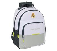 safta Real Madrid EQUIPACIÓN 25/26 - Sac à dos scolaire pour enfants, idéal pour les enfants de différents âges, confortable et polyvalent, qualité et résistance, 32 x 15 x 42 cm, blanc, M