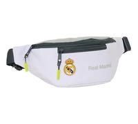 Safta Real Madrid EQUIPACIÓN 25/26 - Sac banane avec poche extérieure, idéal pour les jeunes et les enfants de différents âges, confortable et polyvalent, qualité et résistance, 23 x 9 x 12 cm, blanc