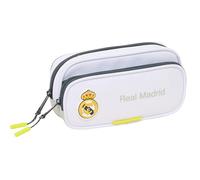 safta Real Madrid EQUIPACIÓN 25/26 - Trousse avec Poche, Trousse pour Enfant, idéale pour Les Enfants d'âge Scolaire, Confortable et Polyvalent, qualité et résistance, 21 x 6 x 10,5 cm, Blanc, M
